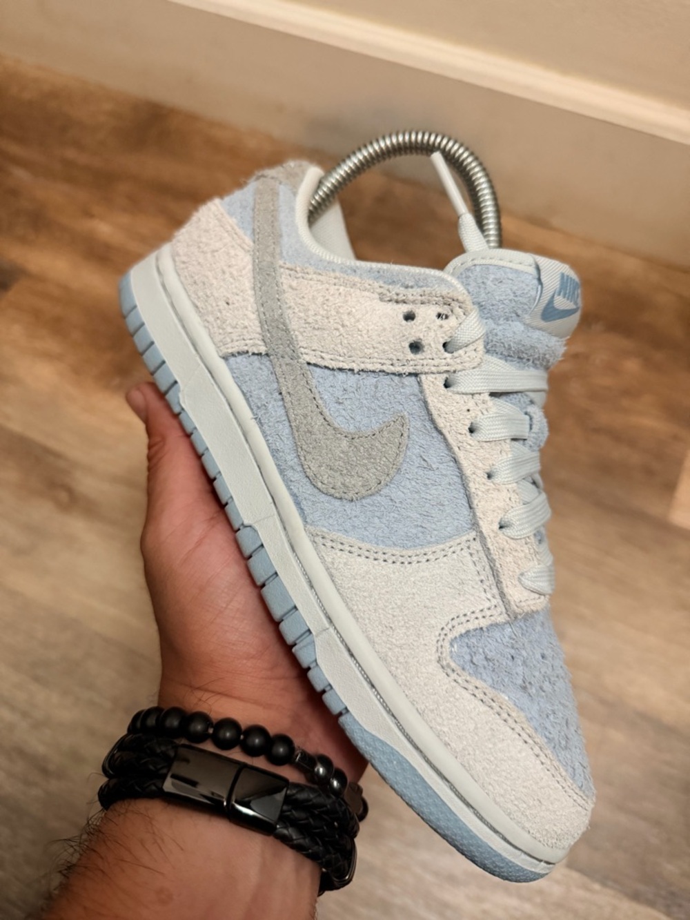 Nike Shoes Dunk Low FZ3779-025 Sneaker Women's 5 Grey Fog Light Blue Suede